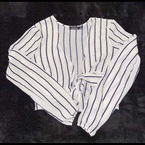 Striped Tie Back Blouse